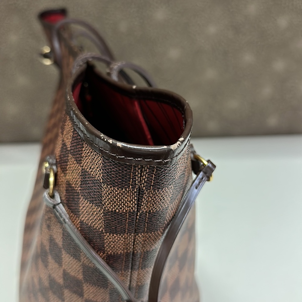 🔥🔥🔥Authentic Louis Vuitton Damier Ebene Neverfull MM Tote Shoulder Bag - Picture 10 of 16